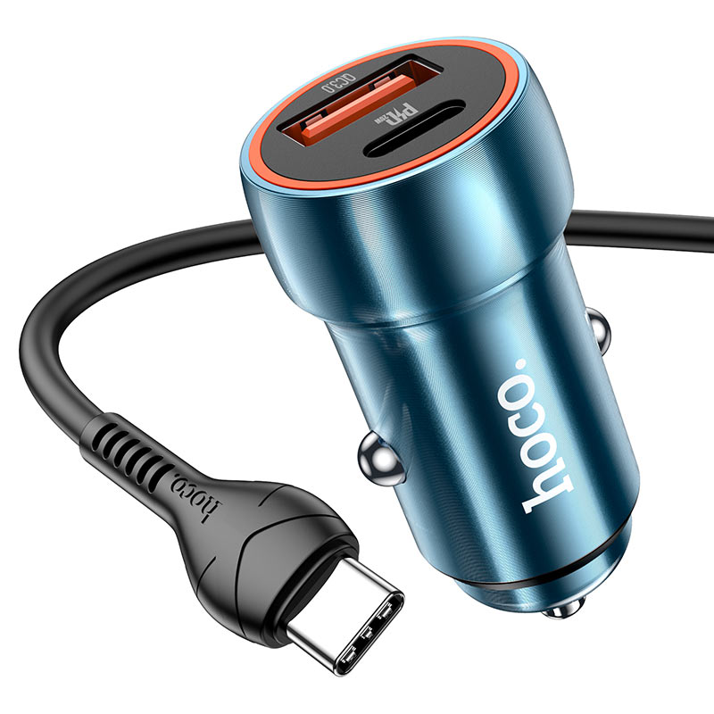 Car charger “Z46A Blue whale” PD20W + QC3.0 set with cable