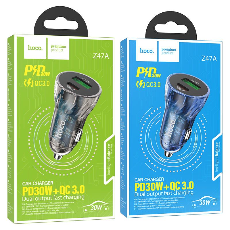 Car charger “Z47A Transparent Discovery Edition” PD30W+QC3.0 set
