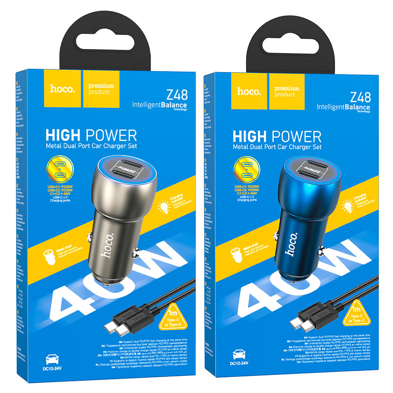 Car charger “Z48 Tough” 40W cable set