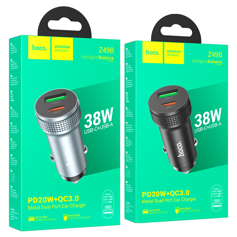 Car charger “Z49B Level” 38W cable set