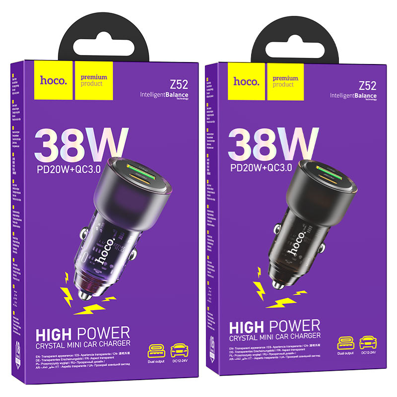 Car charger “Z52 Spacious” 38W cable set