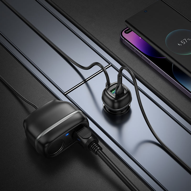 Car charger “Z59 Rank” 48W + 2×cigarette lighter slot