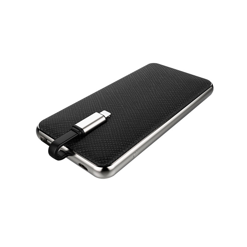 Power bank «J1 Linstar» 10000 mAh single USB with built-in Lightning cable