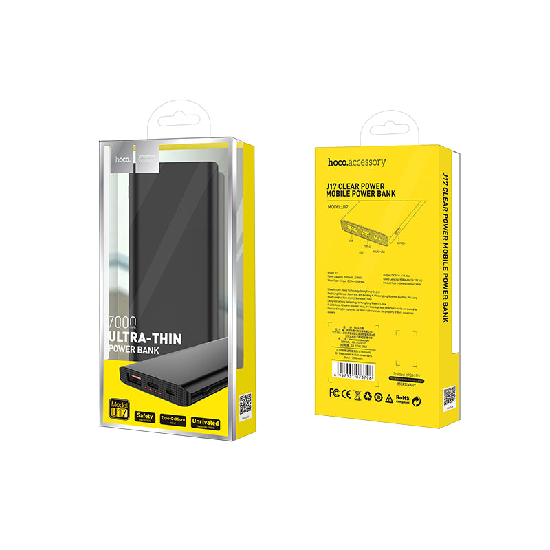 Power bank “J17 Clear power” 7000mAh with LED