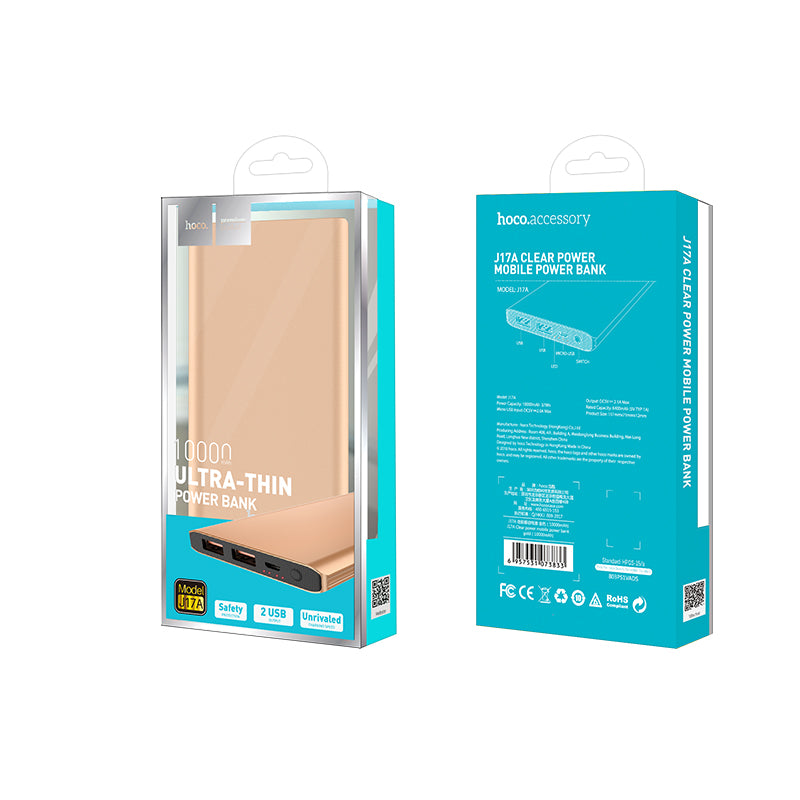 Power bank “J17A Clear power” 10000mAh with LED