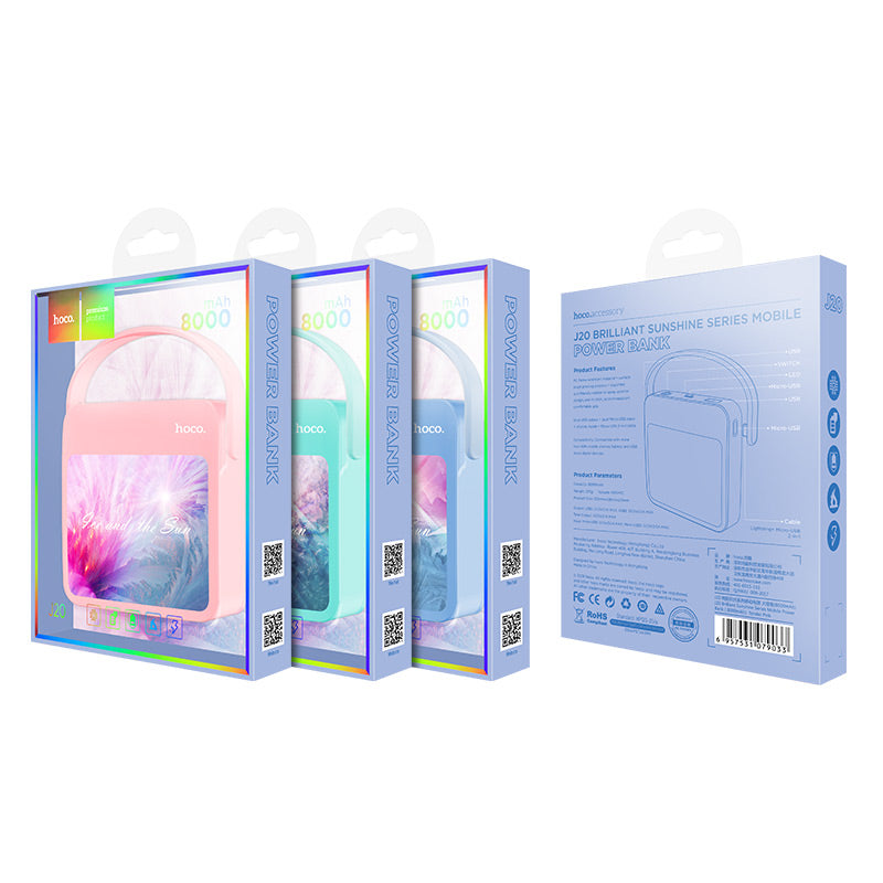 Power bank «J20 Brilliant sunshine» 8000 mAh LED power indicator
