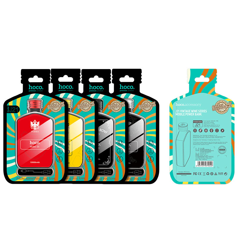 Power bank «J21 Vintage wine» 10000 mAh LED power indicator