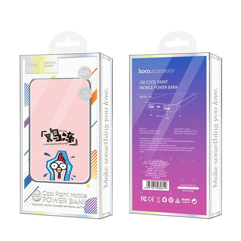 Power bank «J30 Cool paint» 10000 mAh dual USB output