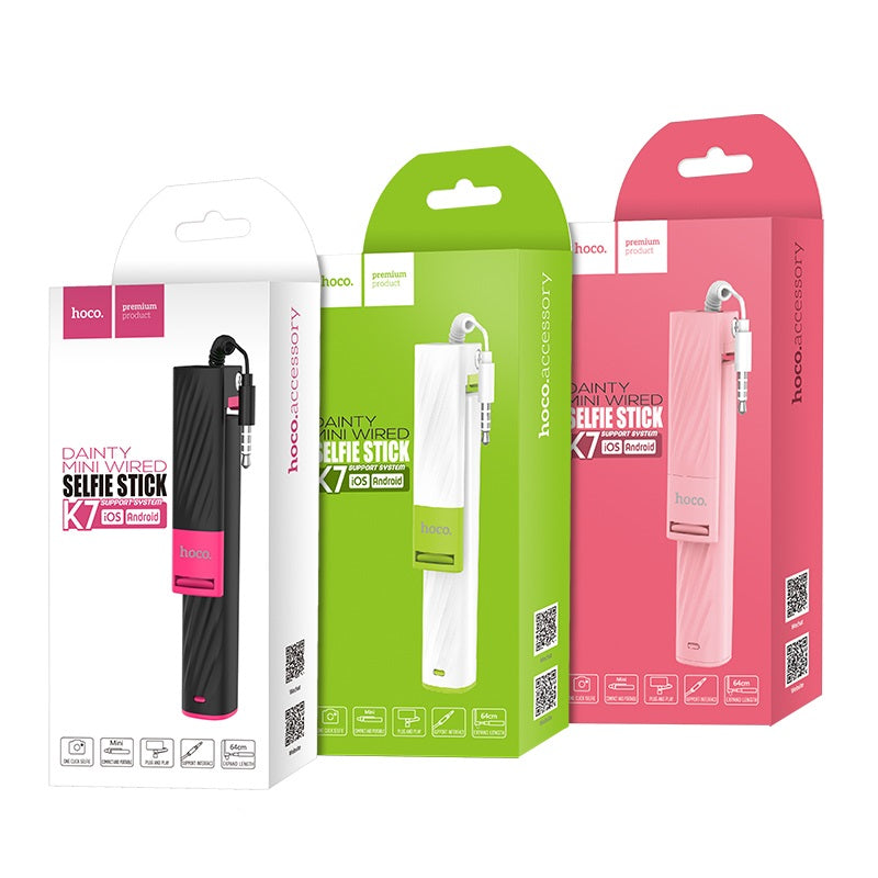 Selfie stick “K7 Dainty mini” 3.5mm jack wired monopod