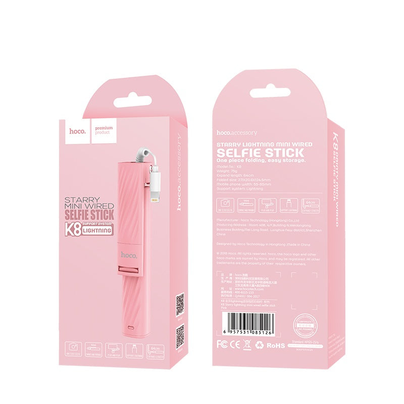 Selfie stick “K8 Starry mini” Lightning wired monopod