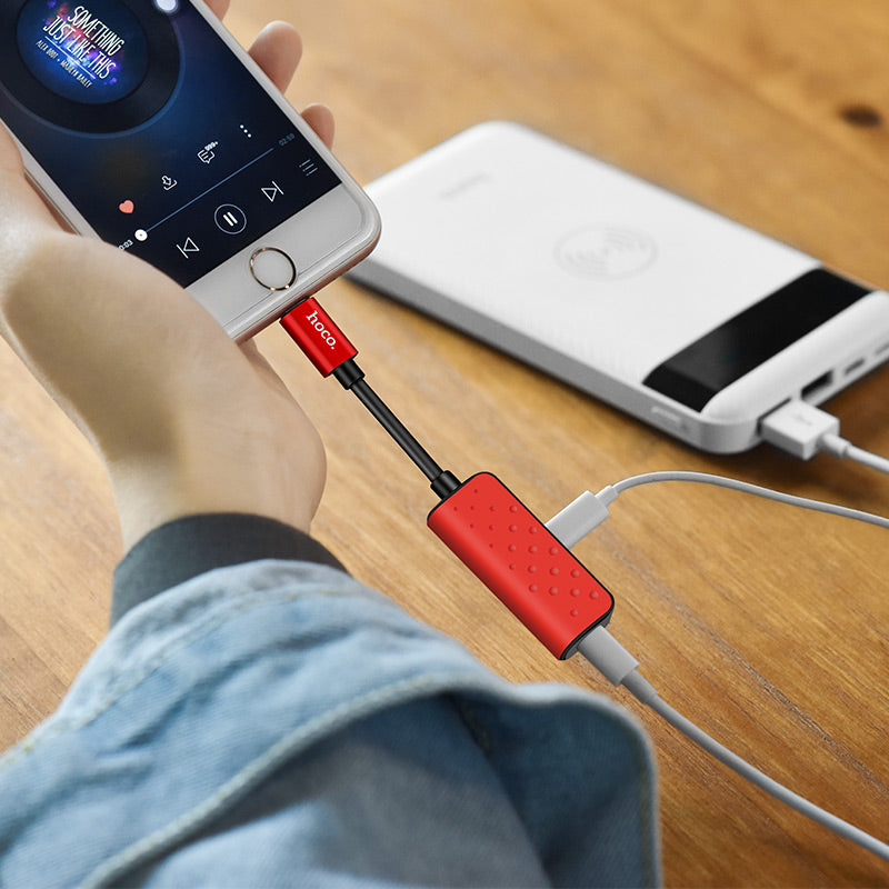 Adapter Lightning to 2xLightning «LS12» 2 in 1 audio converter