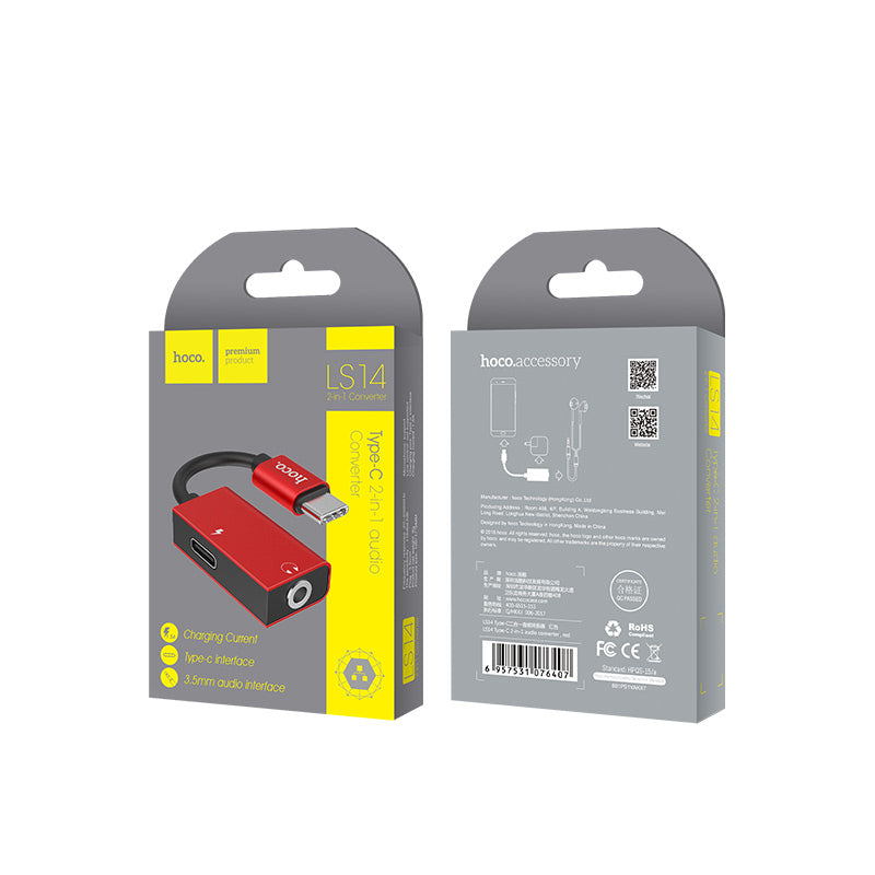 Adapter Type C to 3.5 mm «LS14» 2 in 1 audio converter