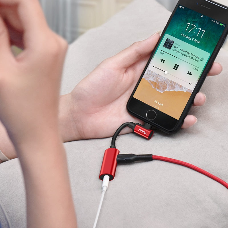 Adapter Lightning to 3.5mm «LS17» 2 in 1 audio converter