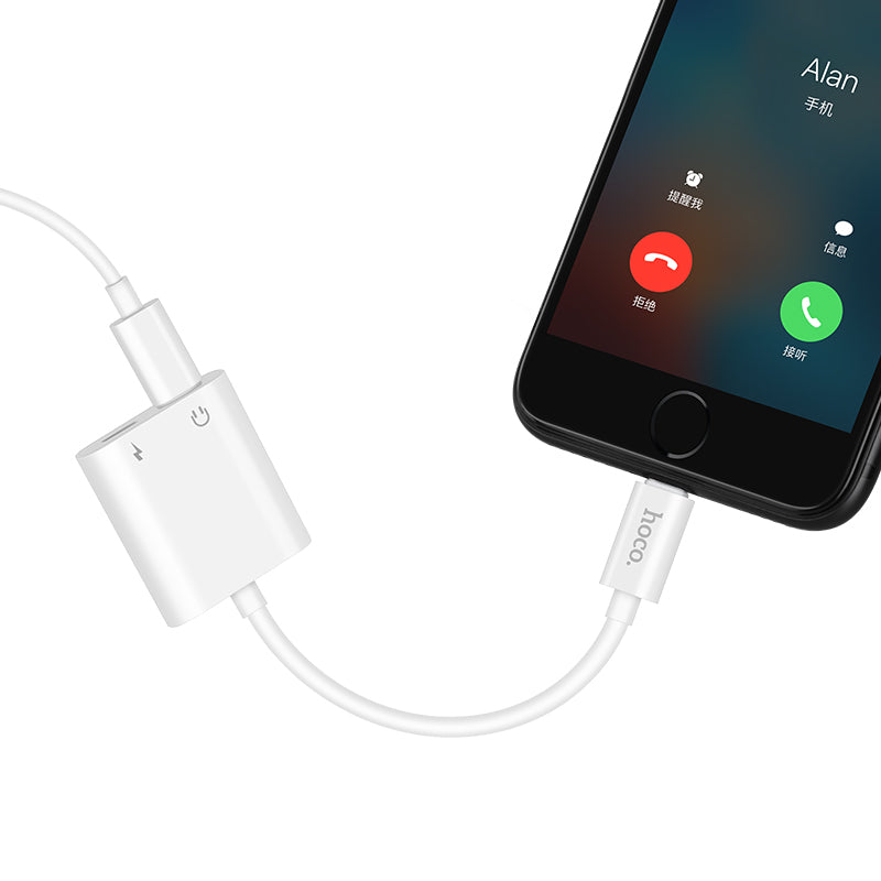 Adapter Lightning to 2xLightning «LS5» 2 in 1 audio converter