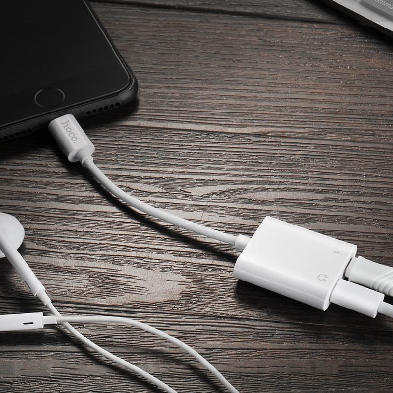 Adapter Lightning to 2xLightning «LS5» 2 in 1 audio converter
