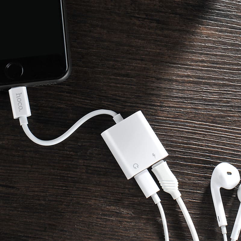 Adapter Lightning to 2xLightning «LS5» 2 in 1 audio converter