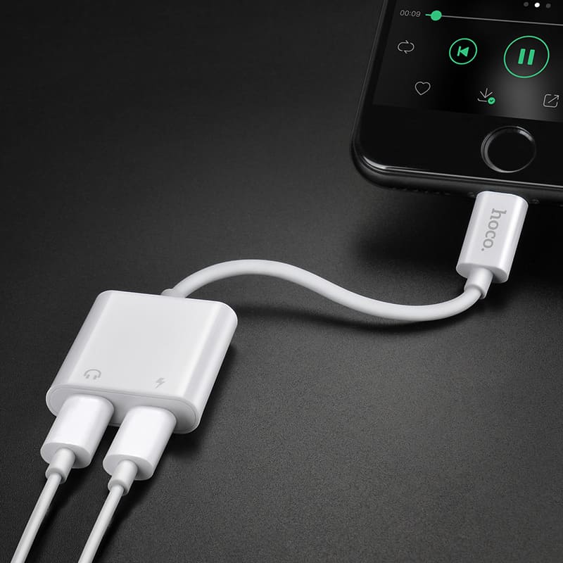 Adapter Lightning to 2xLightning «LS5» 2 in 1 audio converter