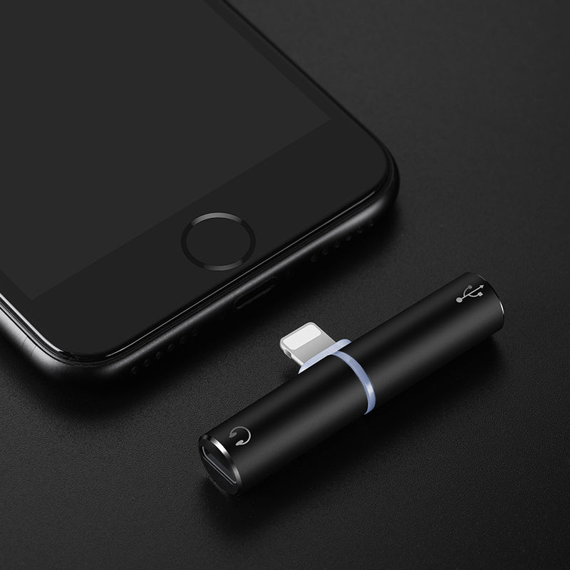 Adapter Lightning to 2xLightning «LS7 T-tower» 2 in 1 audio converter