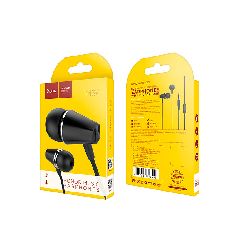 Wired earphones “M34 Honor” with microphone
