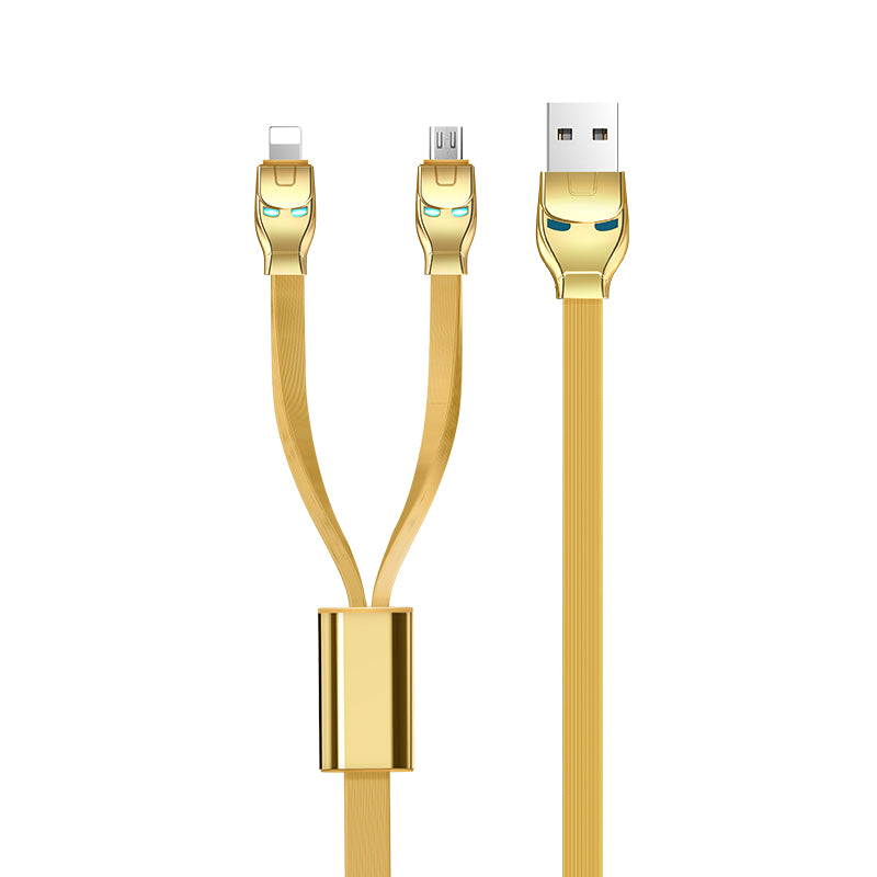 Cable «U14 Steel man 2in1» charging Lightning Micro USB
