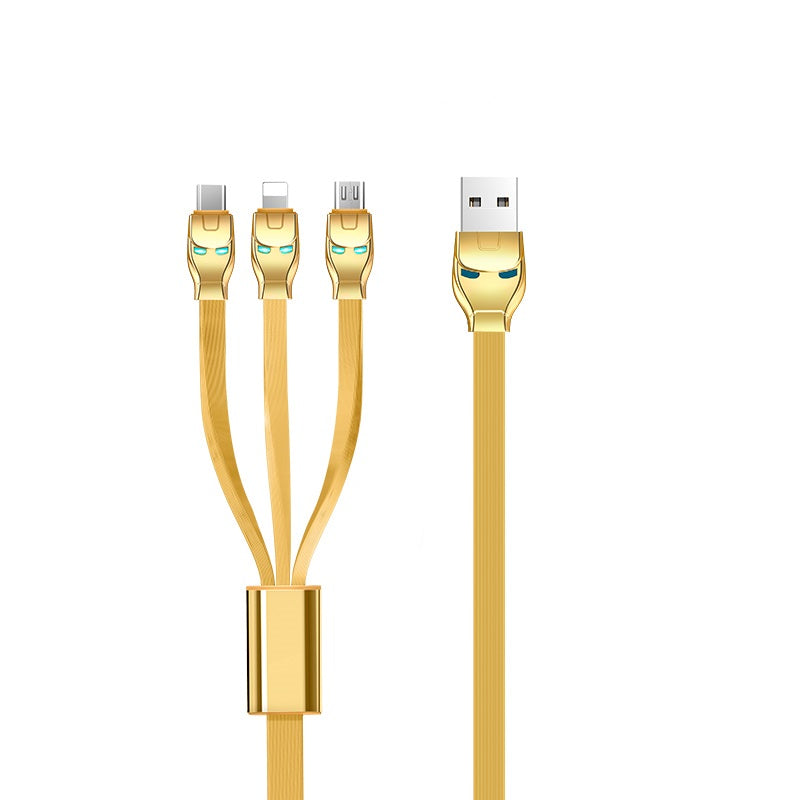 Cable «U14 Steel man 3in1» charging Lightning Micro USB Type C