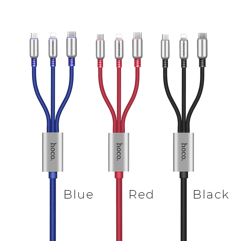 Cable «U17 Capsule 3-in-1» charging Lightning Micro-USB Type-C