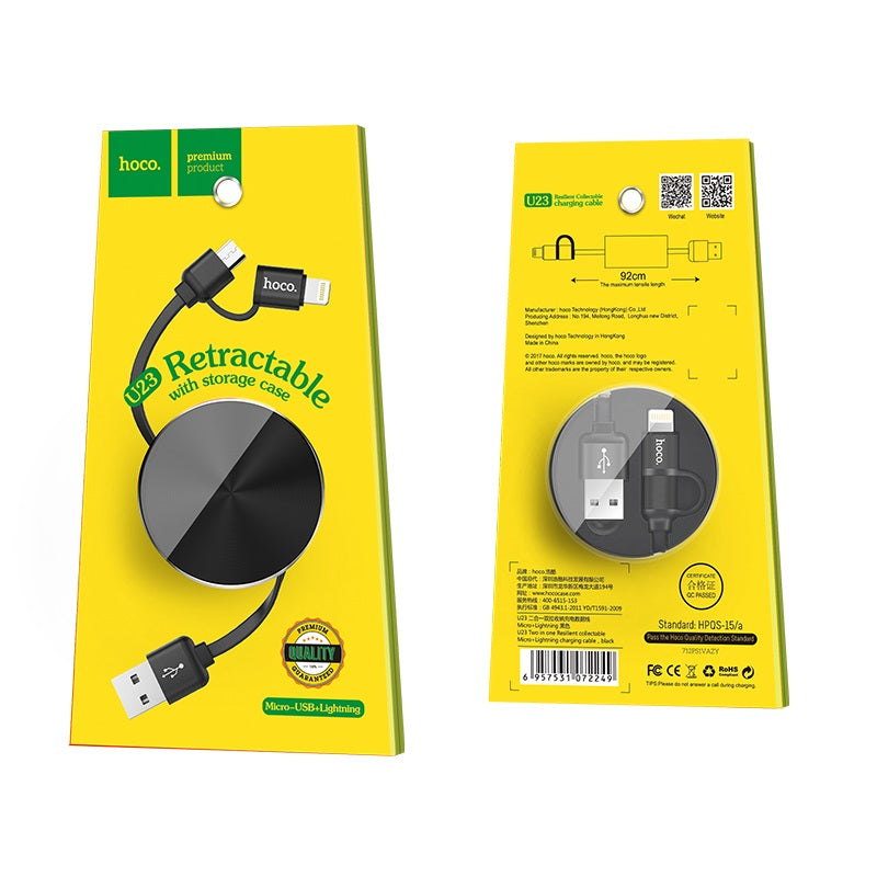 Cable USB to Lightning Micro-USB «U23 Resilient» charging wire