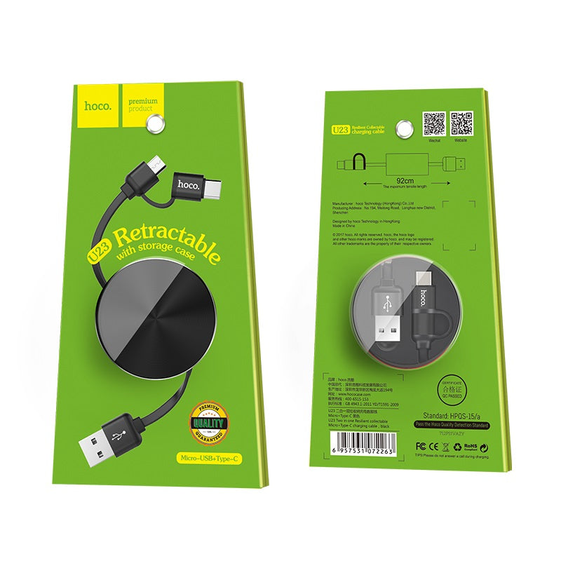 Cable USB to Type-C Micro-USB «U23 Resilient» charging wire