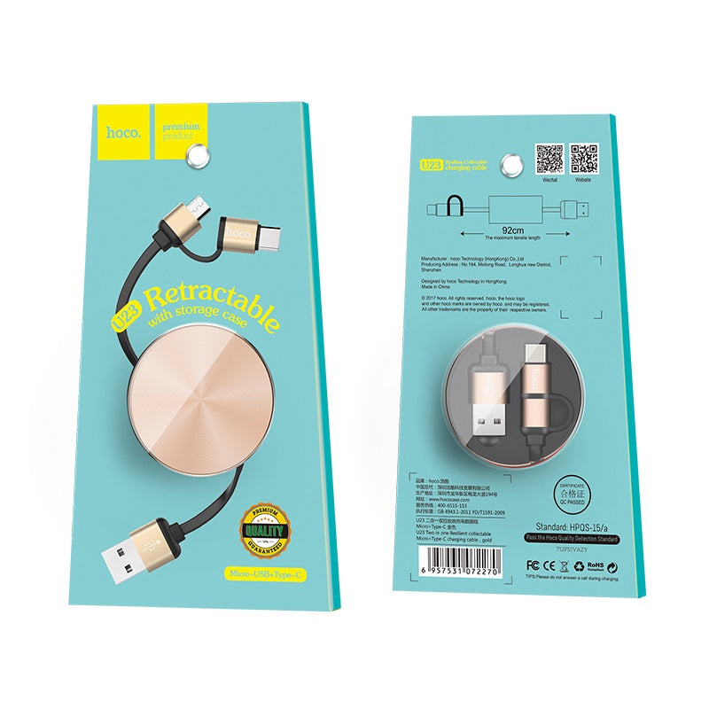 Cable USB to Type-C Micro-USB «U23 Resilient» charging wire