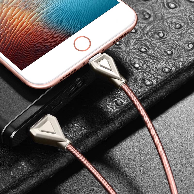 Cable USB to Lightning «U25 Golden armor» charging data sync