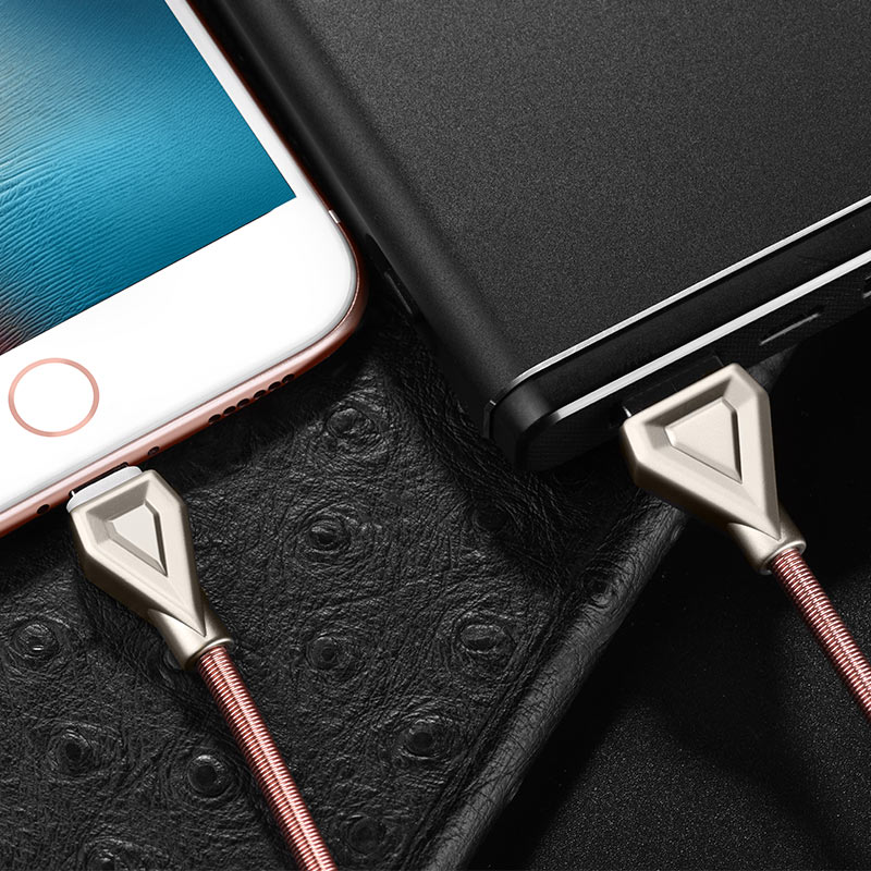 Cable USB to Lightning «U25 Golden armor» charging data sync