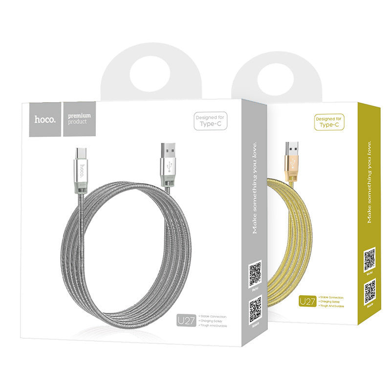 Cable USB to Type-C «U27 Golden shield» charging data sync