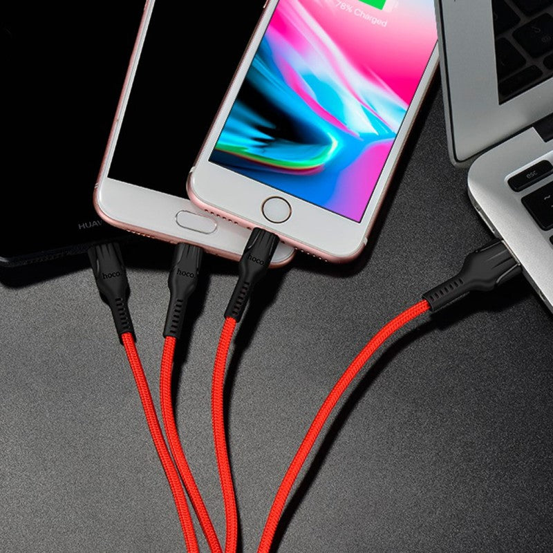 Cable «U31 Benay» charging 3 in 1 Lightning Micro USB Type C