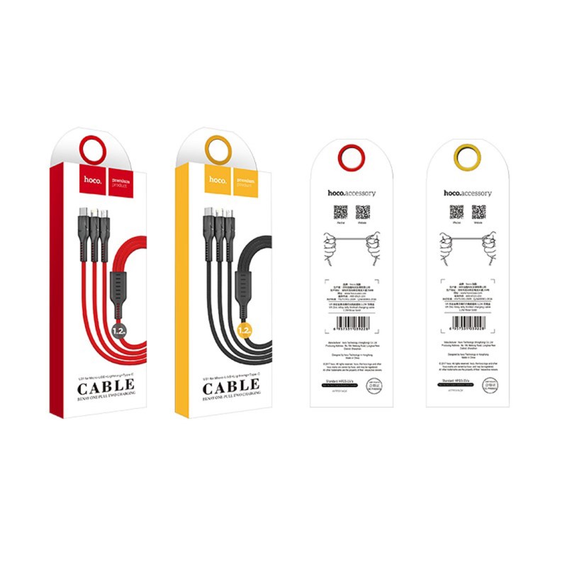 Cable «U31 Benay» charging 3 in 1 Lightning Micro USB Type C