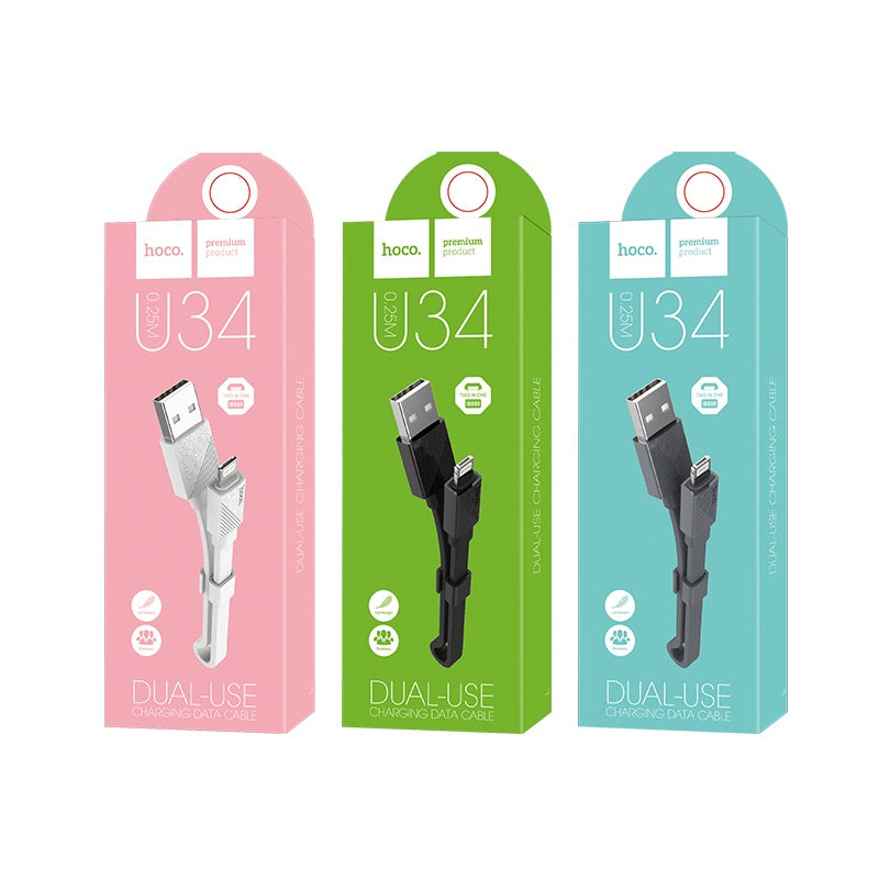 Cable USB to Lightning Micro-USB «U34 LingYing» charging wire