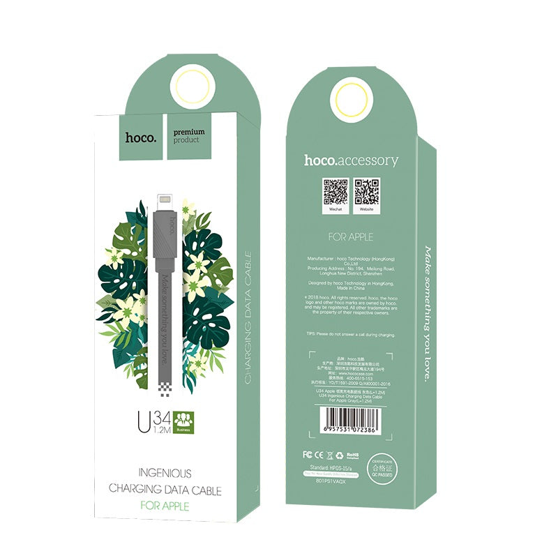 Cable USB to Lightning «U34 LingYing» charging data sync