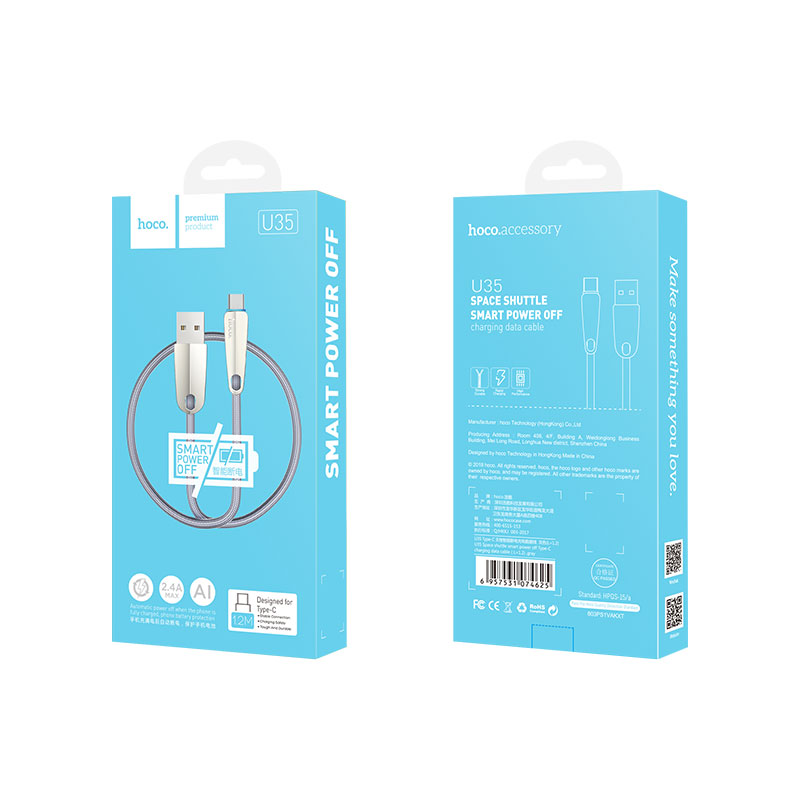 Cable «U35 Space shuttle» charging data Type-C smart power off