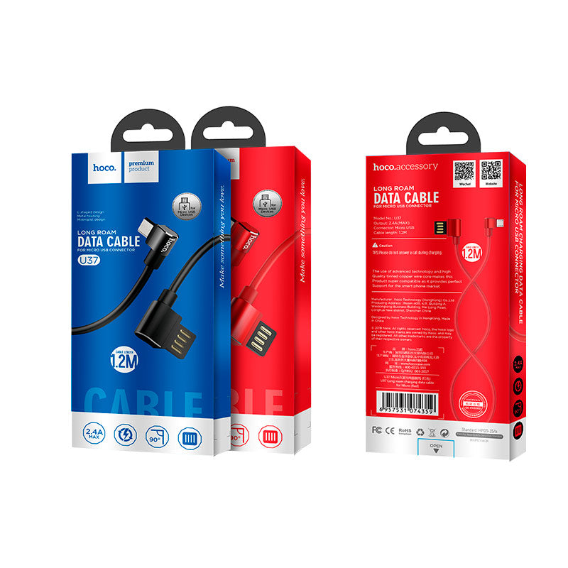Cable «U37 Long roam» 90 degrees charging data Micro USB