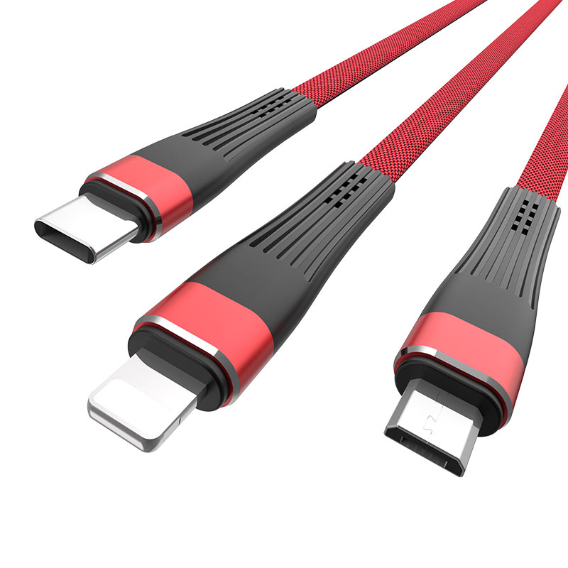 Cable USB to Lightning Micro-USB Type-C «U39 Slender» charging wire