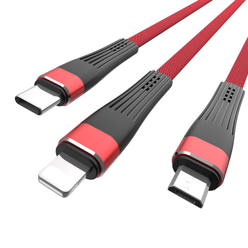 Cable USB to Lightning Micro-USB Type-C «U39 Slender» charging wire