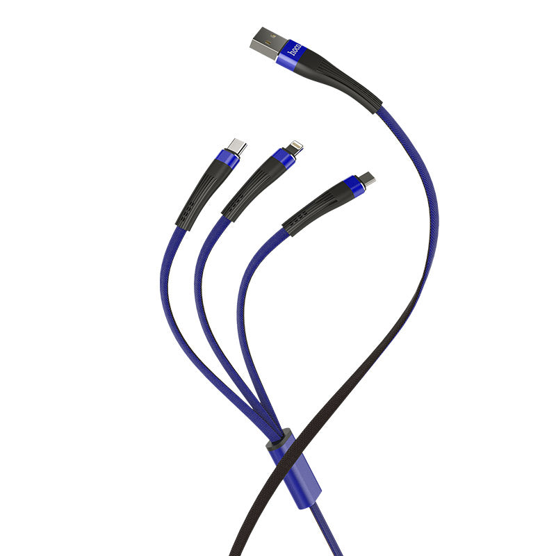 Cable USB to Lightning Micro-USB Type-C «U39 Slender» charging wire