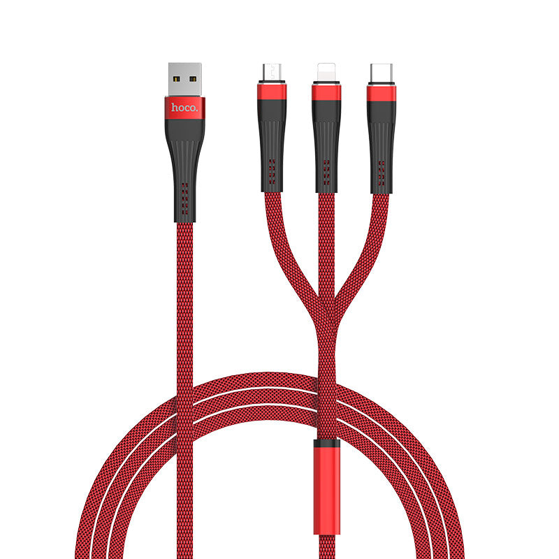 Cable USB to Lightning Micro-USB Type-C «U39 Slender» charging wire