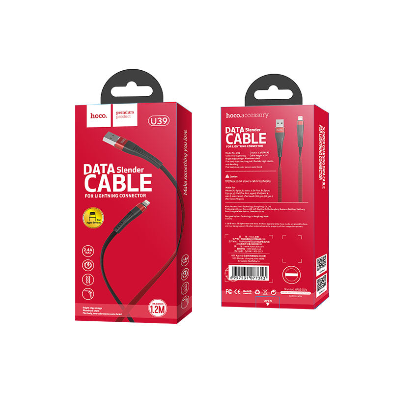 Cable «U39 Slender» colorful charging data Lightning