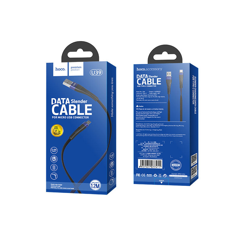 Cable «U39 Slender» colorful charging data Micro USB