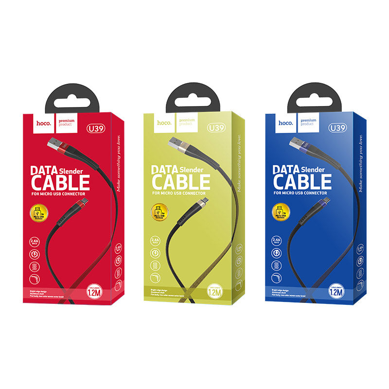 Cable «U39 Slender» colorful charging data Micro USB