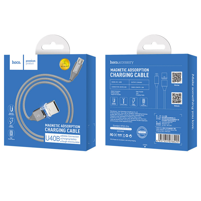 Cable USB to Micro-USB «U40B Magnetic» charging data sync