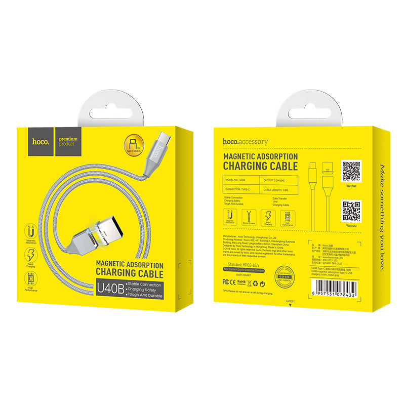 Cable USB to Type-C «U40B Magnetic» charging data sync
