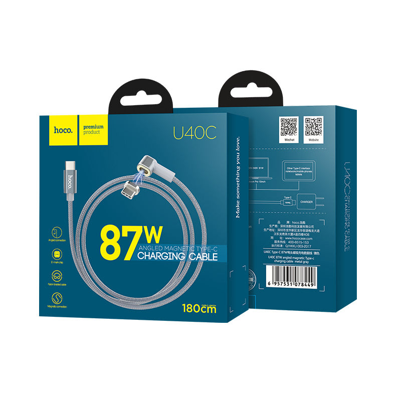 Cable Type-C to Type-C «U40C 87W angled» charging wire