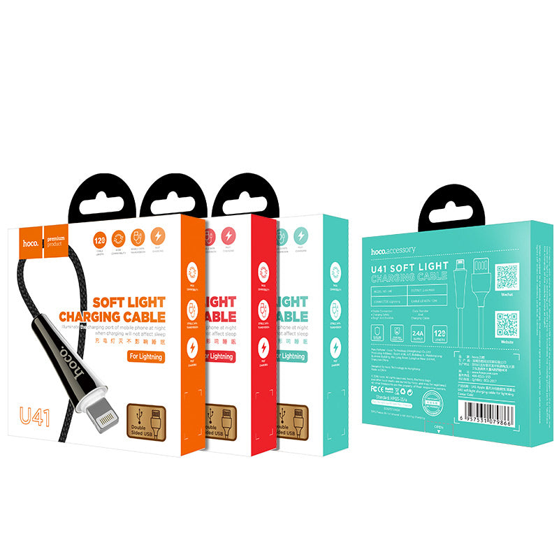 Cable USB to Lightning «U41 Soft light» charging data sync