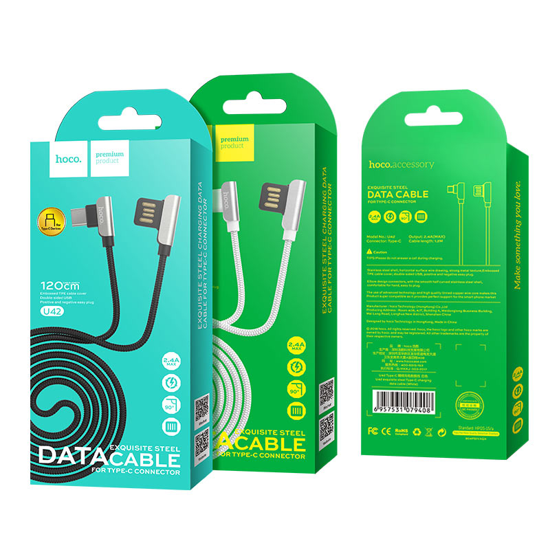 Cable USB to Type-C «U42 Exquisite steel» charging data sync